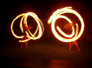 entertaining fire dancers