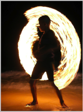 fire dancing man